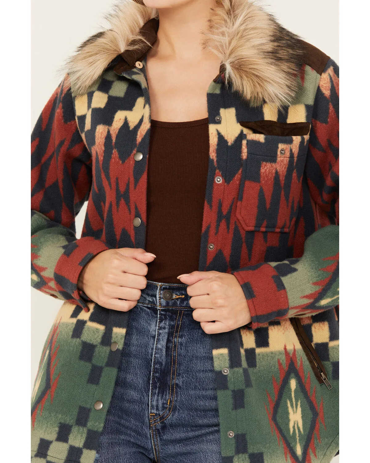 Product Name:  Tasha Polizzi Women's Southwestern Print Blanket Blue Ridge Jacket