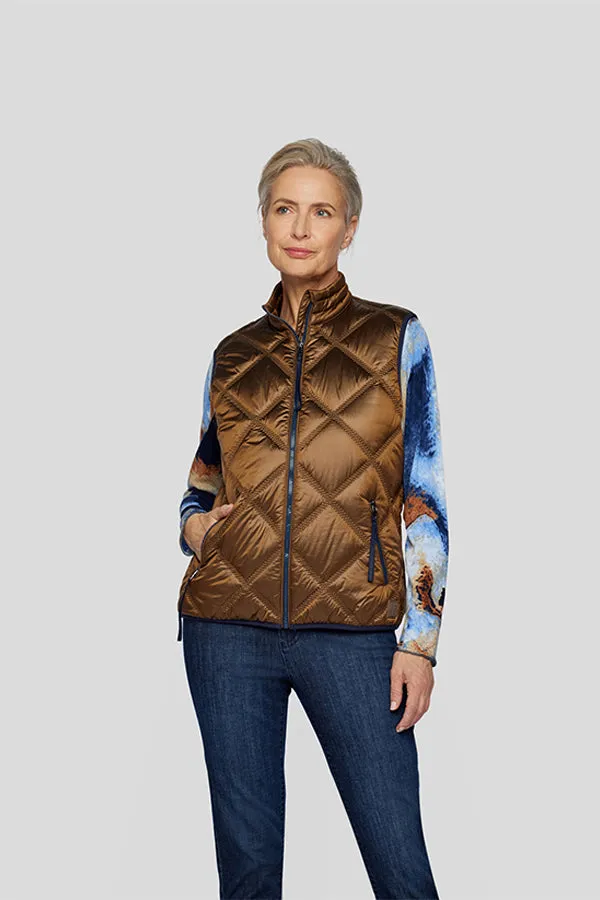 Rabe & LecomteBROWN METALLIC QUILTED VEST