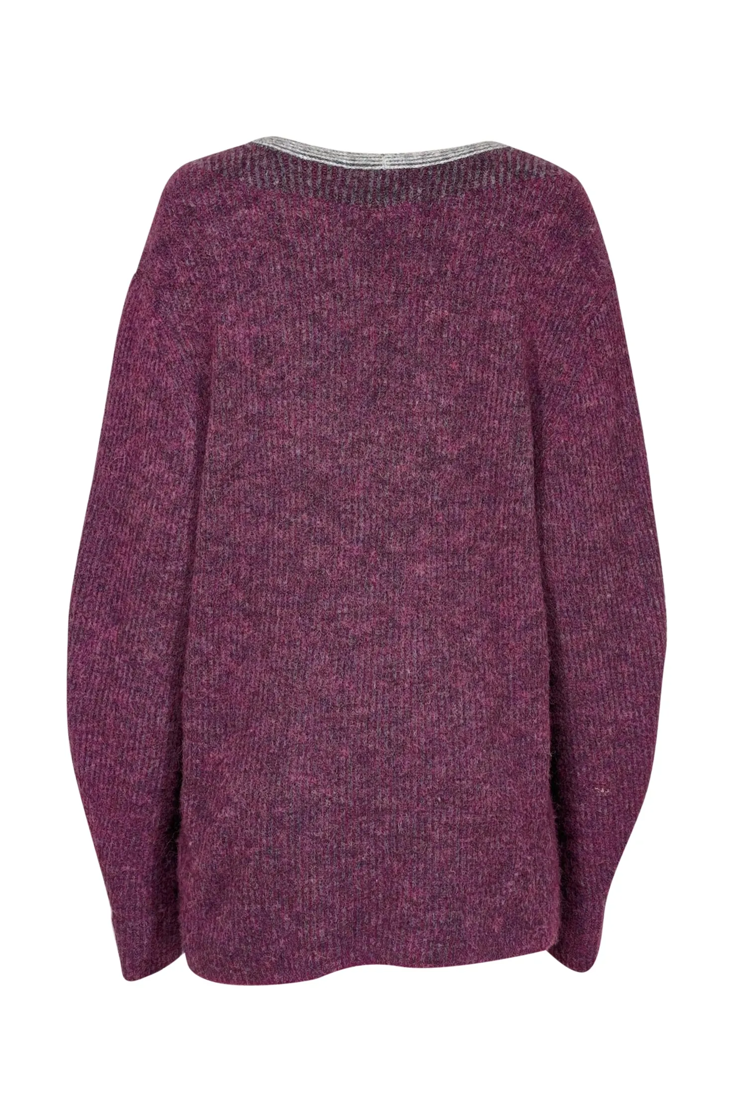 Rag & Bone - Magenta V-neck Oversized Sweater Sz L