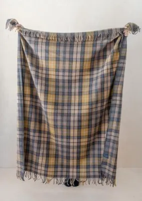 RECYCLED WOOL BLANKET NATURAL TARTAN BUCHANAN