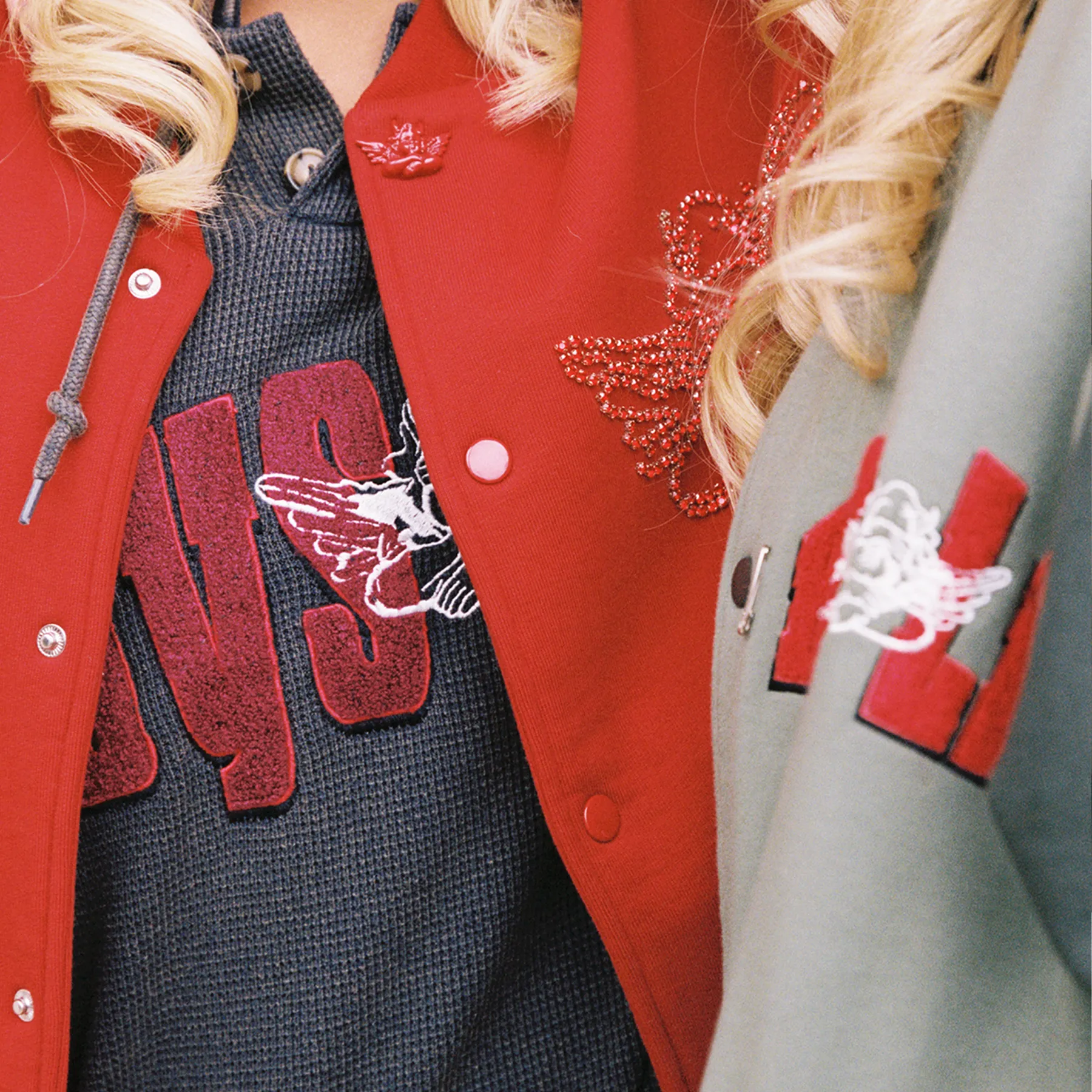 Red Roses, Red Roses Fleece Varsity Jacket