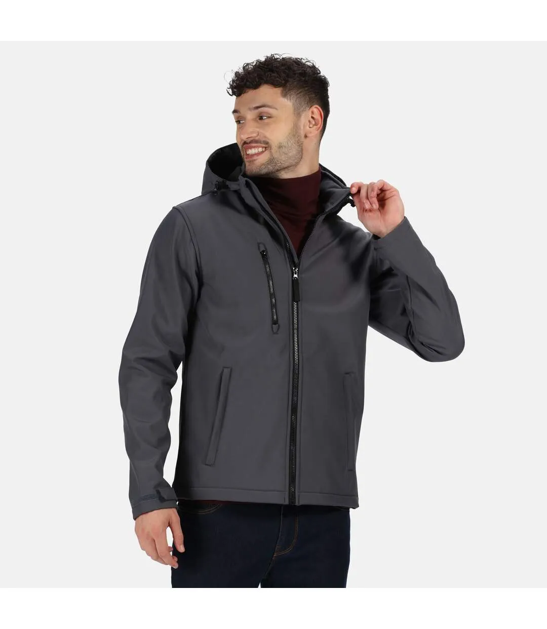 Regatta Mens Venturer 3 Layer Membrane Soft Shell Jacket (Seal Grey/Black) - UTRG5717