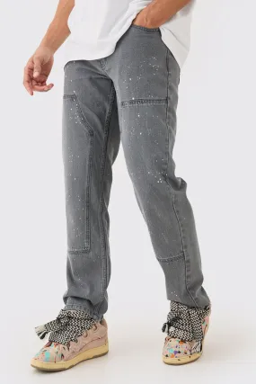 Relaxed Rigid Carpenter Paint Splatter Overdyed Jeans