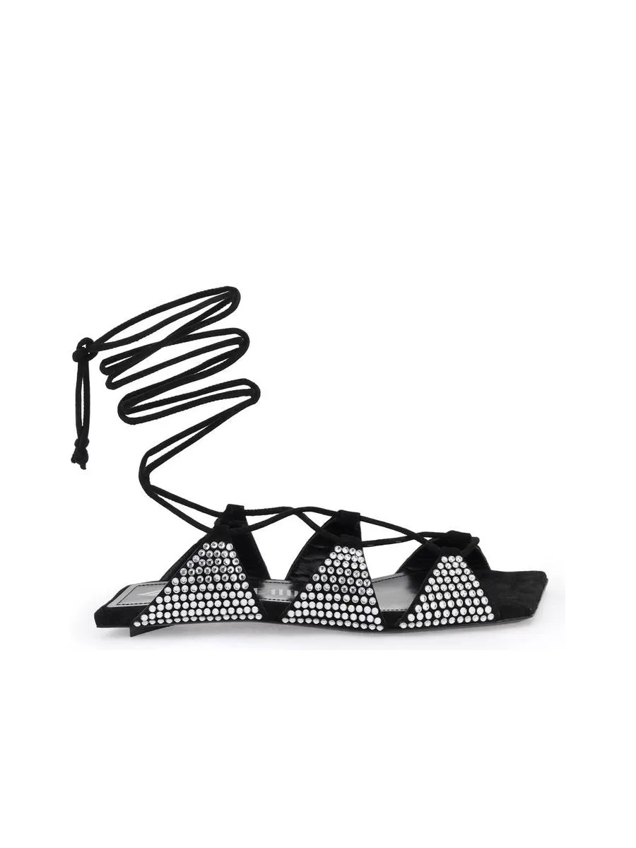 Rene Suede Embellished Sandals