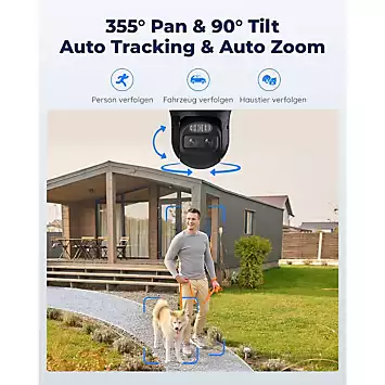 Reolink 4MP Dual-Lens with Auto-track&focus PTZ Spotlight 2.4/5GHz Wi-Fi Wireless Trackmix Camera with 64GB SD Card | Kaleid