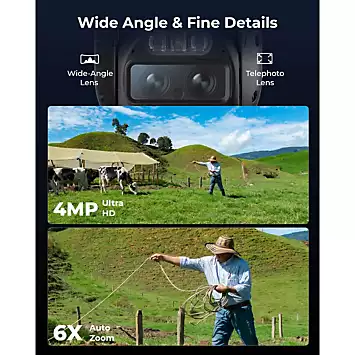 Reolink 4MP Dual-Lens with Auto-track&focus PTZ Spotlight 4G LTE Battery Trackmix Camera | Kaleidoscope