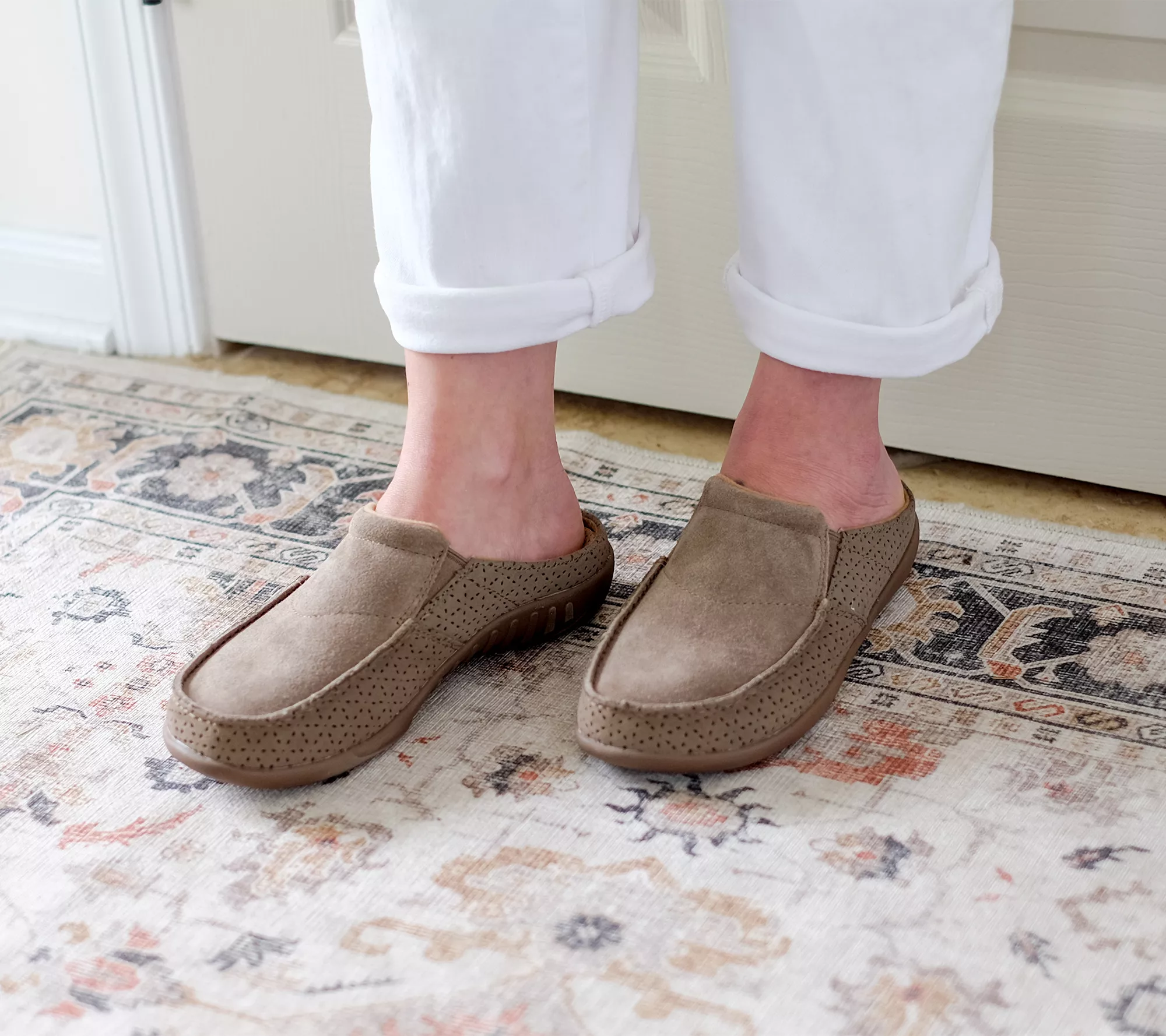 Revitalign Orthotic Memory Foam Suede Mules - Siesta Burst