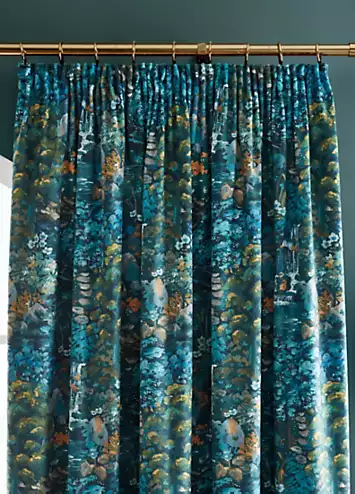 RHS Garden Walk Pair of Lined Pencil Pleat Curtains | Kaleidoscope