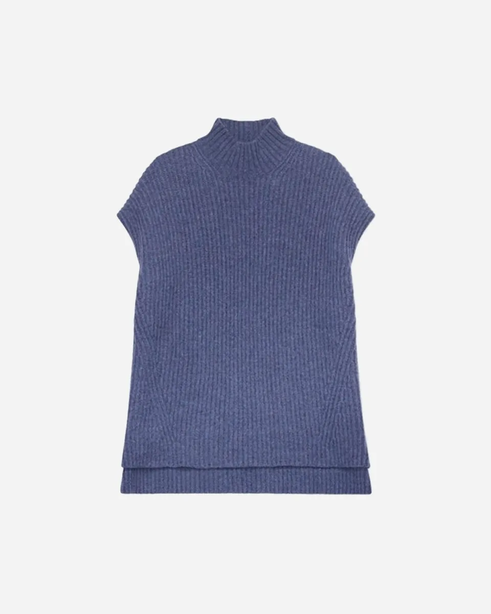 Rib Knit Vest - Dutch Blue