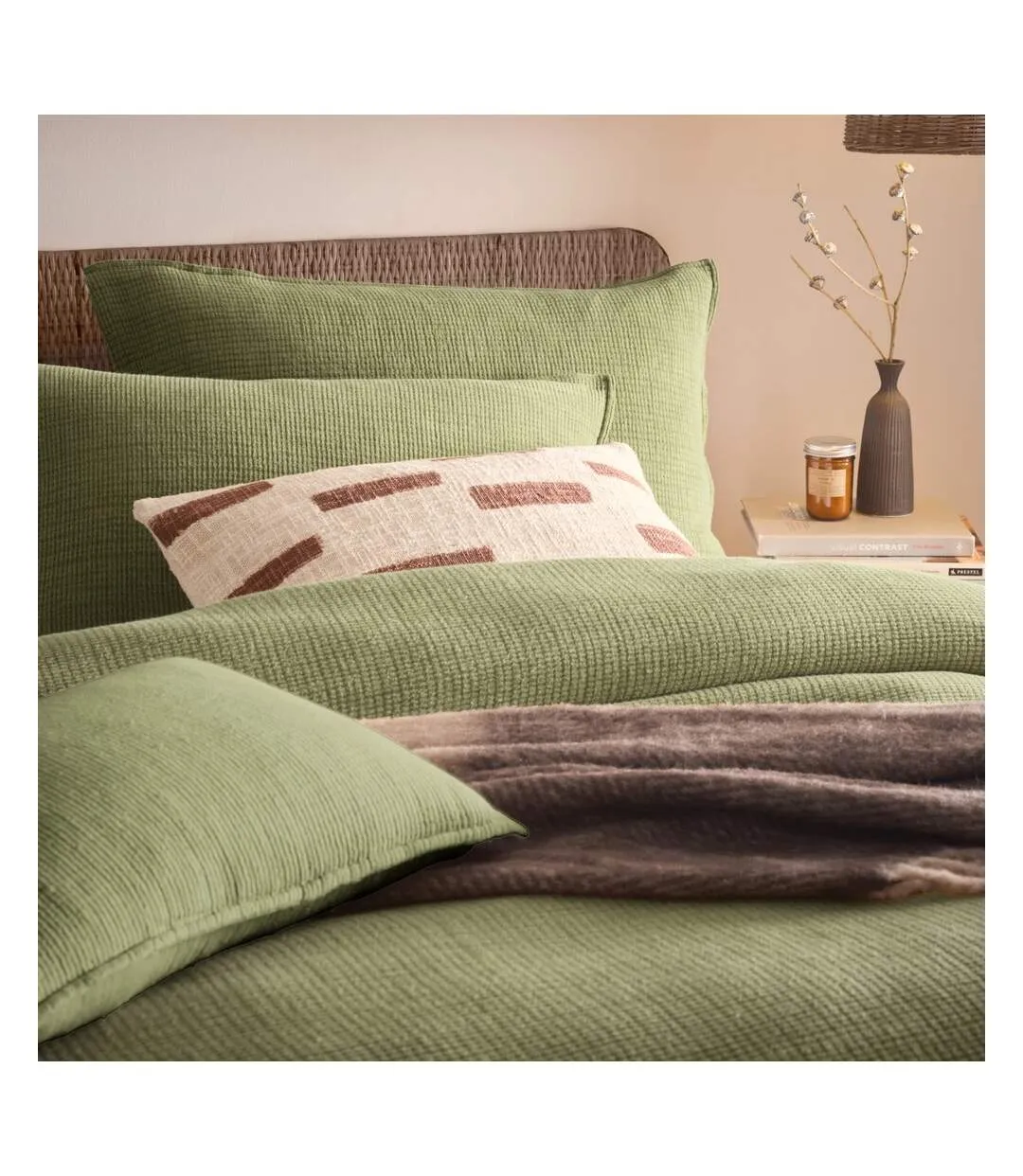 Ribble acid wash duvet cover set khaki green Yard