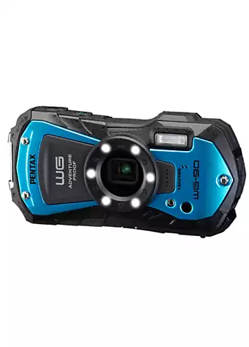 Ricoh WG-90 16MP 5x Zoom Tough Compact Camera - Blue | Kaleidoscope