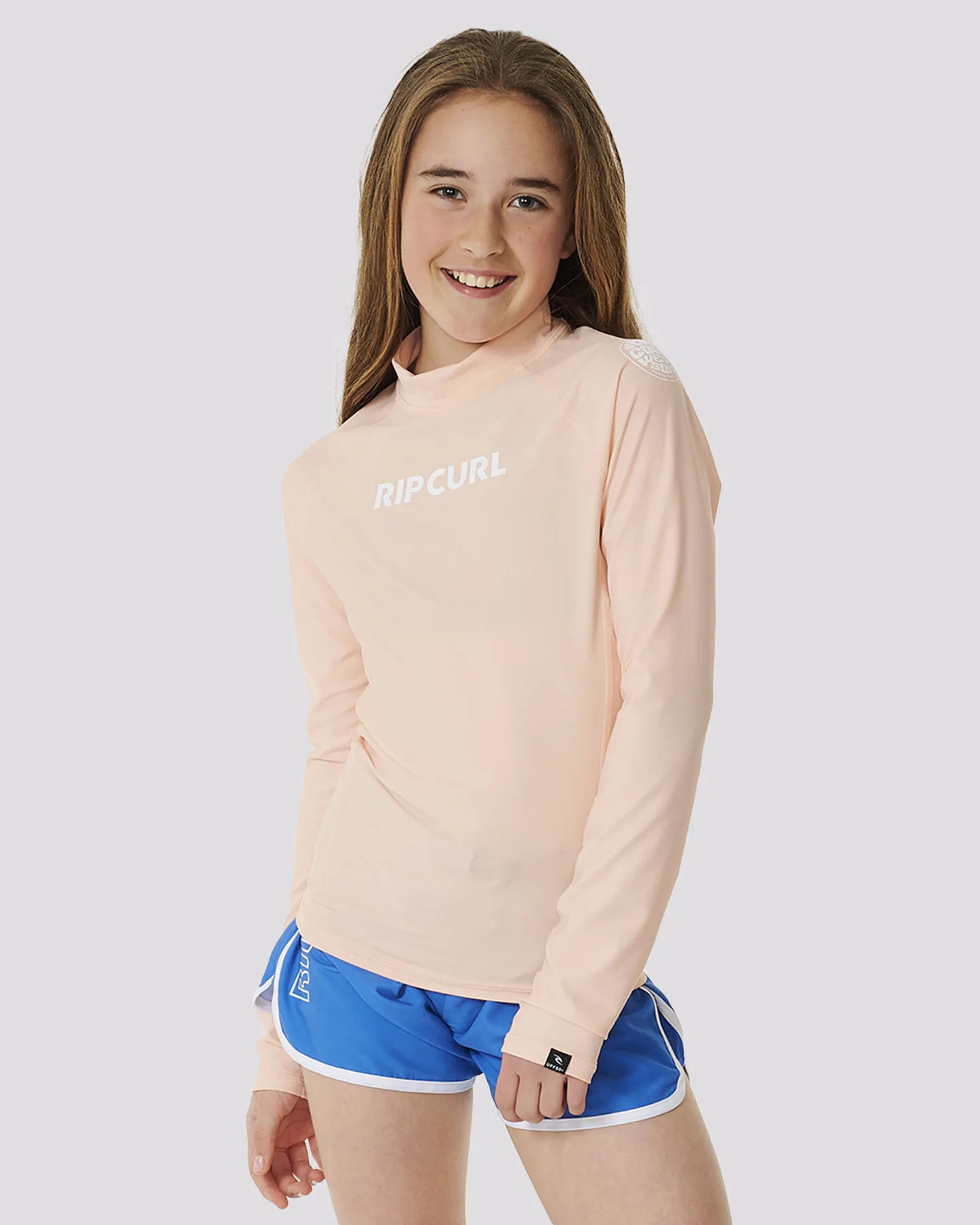 Rip Curl Classic Surf Ls Rash Vest-Girl - Peach | SurfStitch