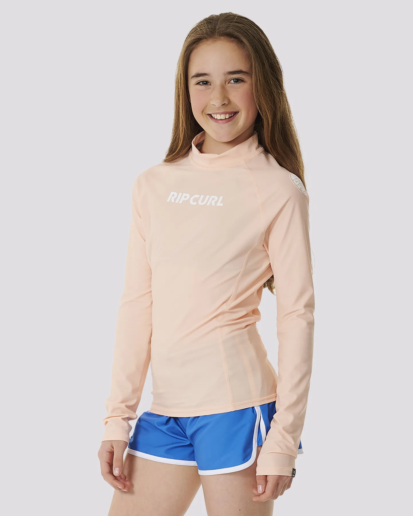 Rip Curl Classic Surf Ls Rash Vest-Girl - Peach | SurfStitch