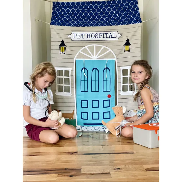 Role Play Kids Pet Hospital Doorway Tent with Play Accessories