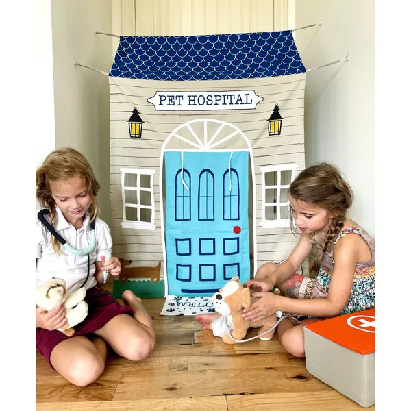 Role Play Kids Pet Hospital Doorway Tent with Play Accessories