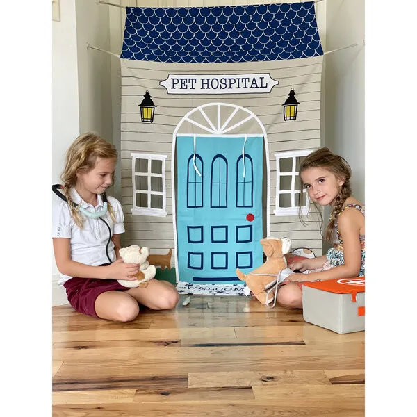 Role Play Kids Pet Hospital Doorway Tent with Play Accessories