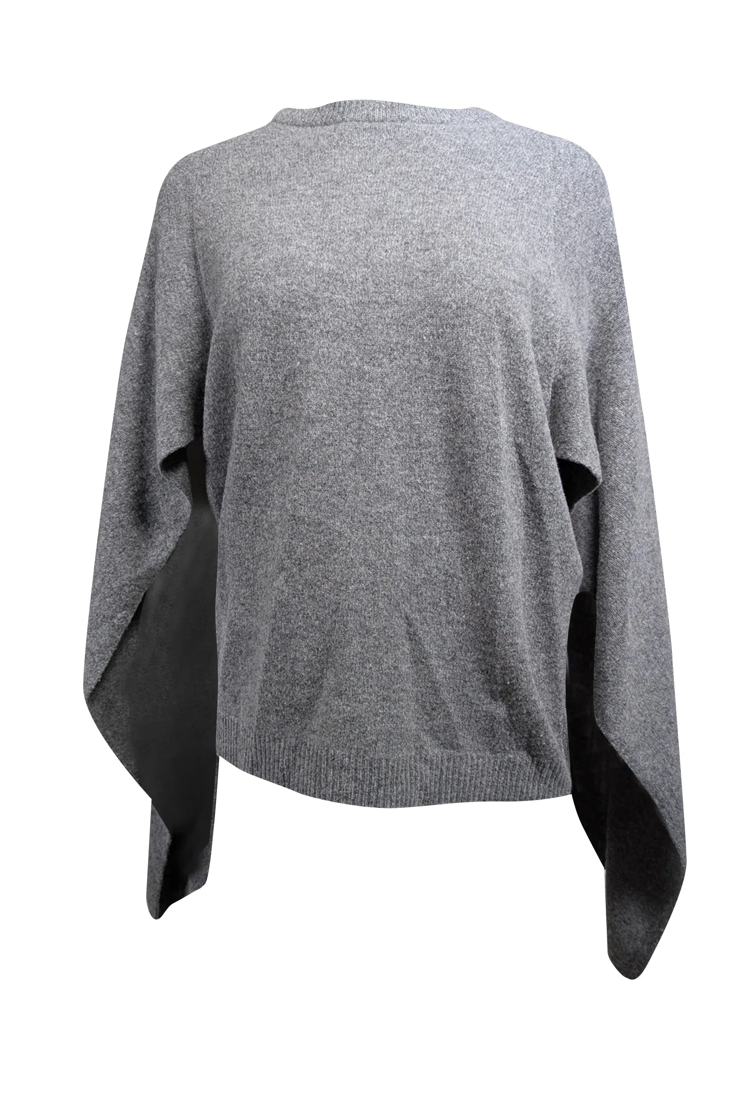 Sandro - Grey Merino Wool Cape Style Sweater Sz 4