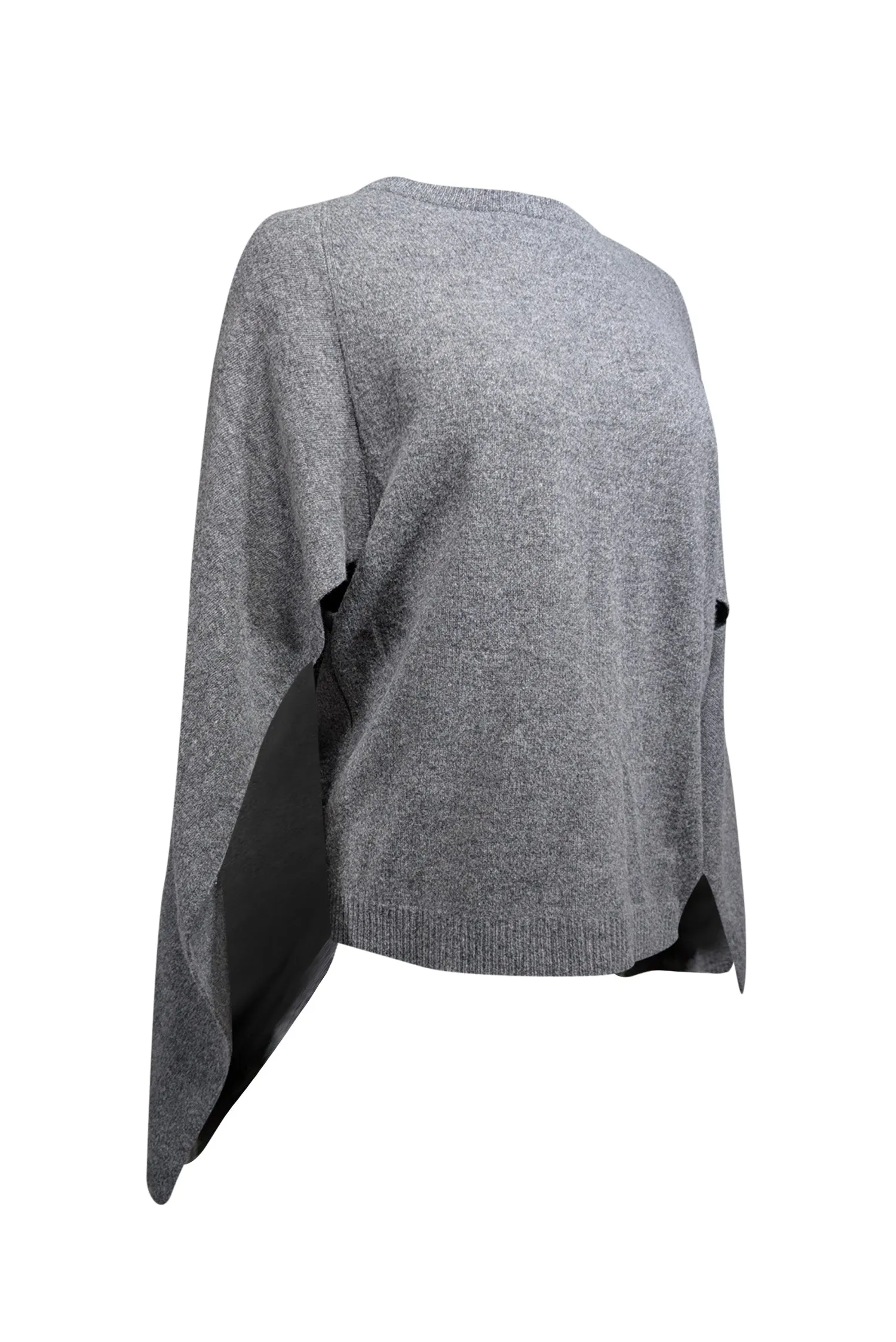 Sandro - Grey Merino Wool Cape Style Sweater Sz 4