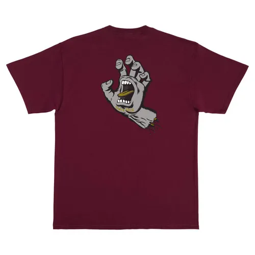 Santa Cruz Skateboards Shirt Screaming Hand Maroon/Grey/Gold