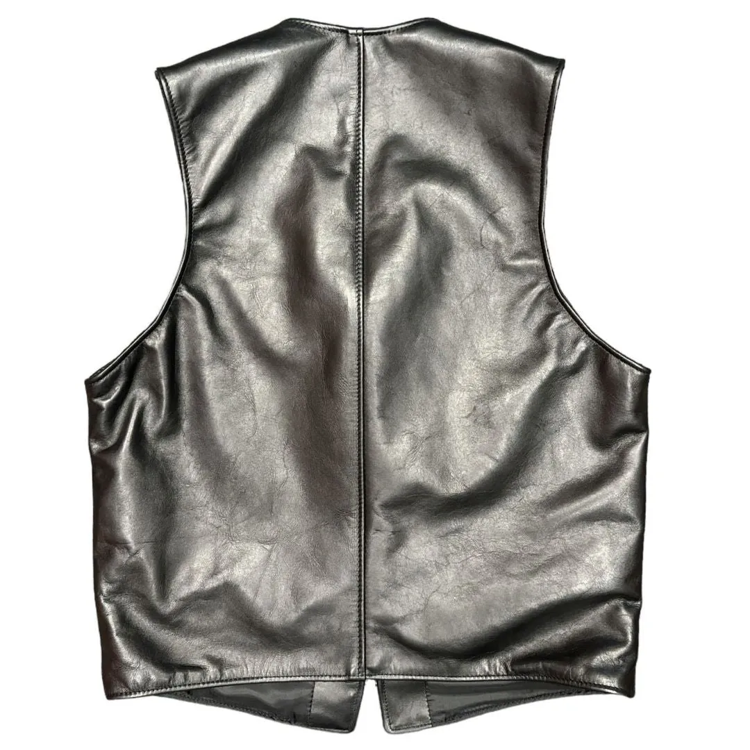 Schott NYC - Men's Naked Cow Hide Moto Vest (Sizes Medium, Large, XLarge) - Sample Sale