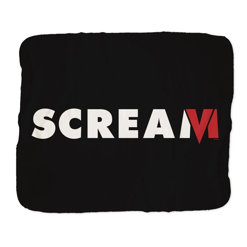 Scream VI Logo Grey Sherpa Blanket