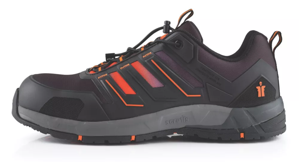 Scruffs  Metal Free   Safety Trainers Black / Orange Size 9 - Screwfix