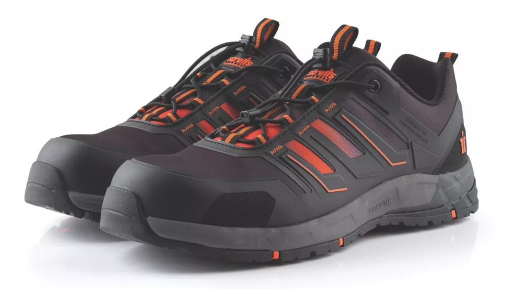 Scruffs  Metal Free   Safety Trainers Black / Orange Size 9 - Screwfix