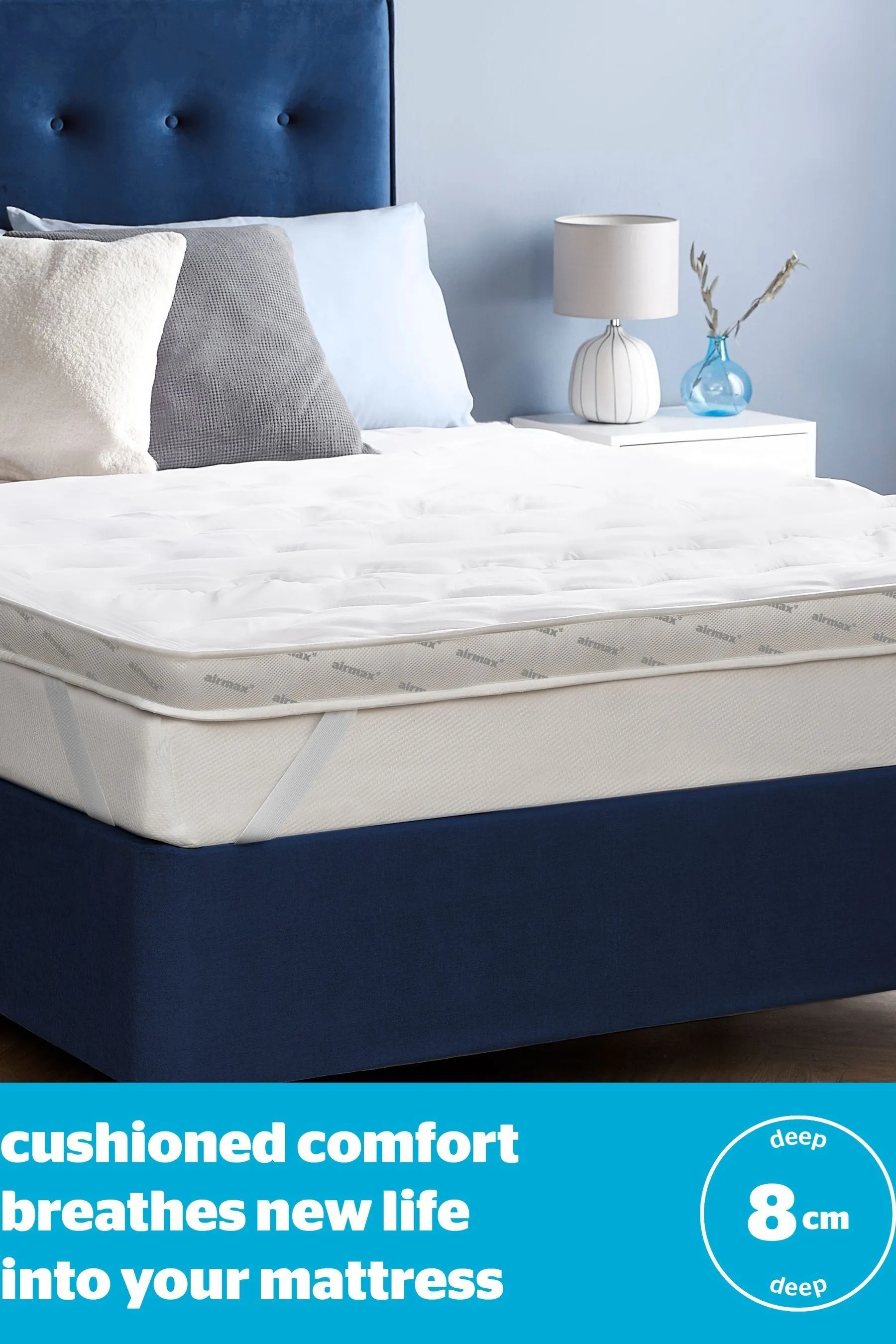 Silentnight White Airmax 800 8cm Mattress Topper