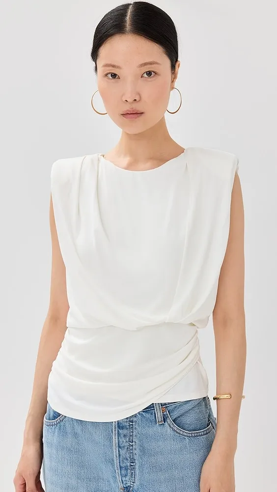 SIMKHAI   Daton Sleeveless Draped Top 