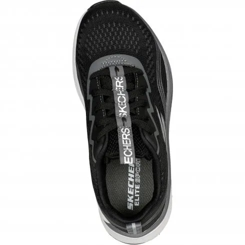 Skechers  Elite Sport Push-Pace | Black | Childrens Lace Up Trainers