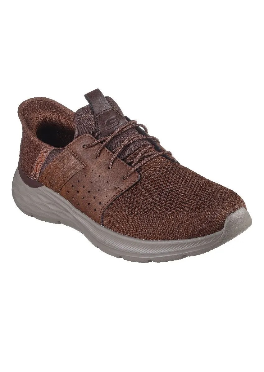 Skechers Garner Newick No Hands Slip-Ins Trainers Dark Brown