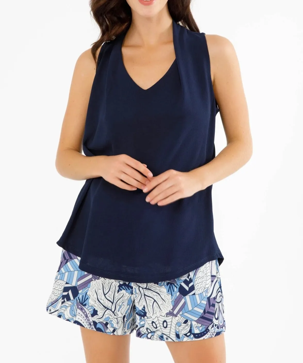 Sleeveless Drape Top