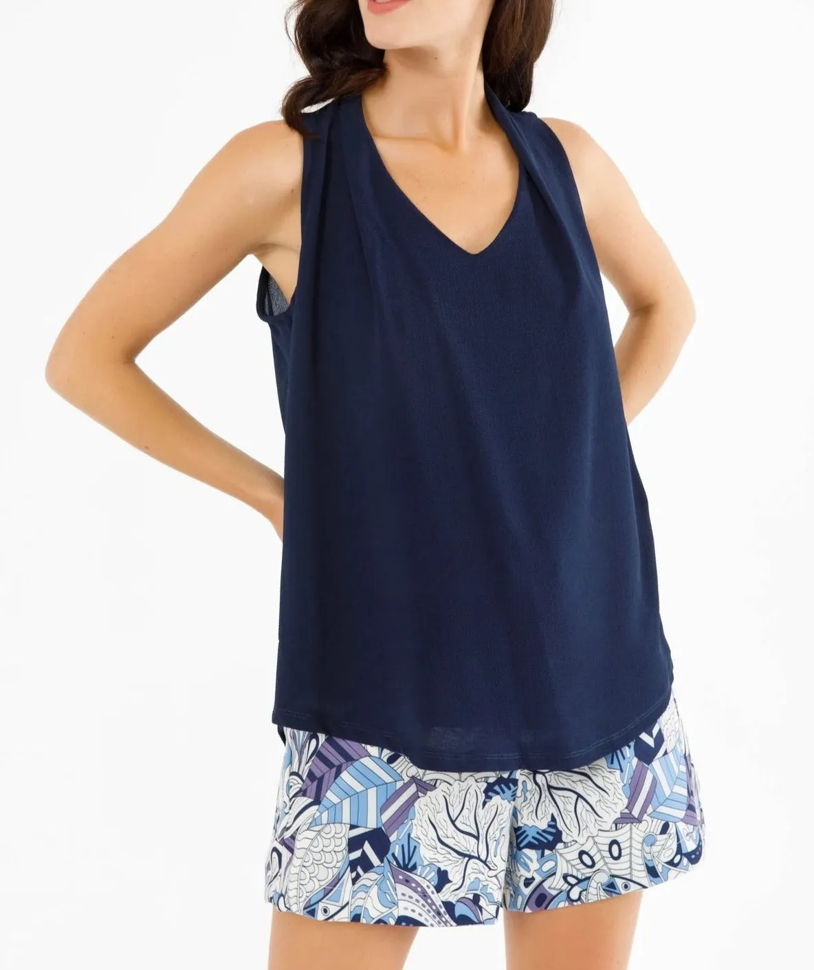 Sleeveless Drape Top