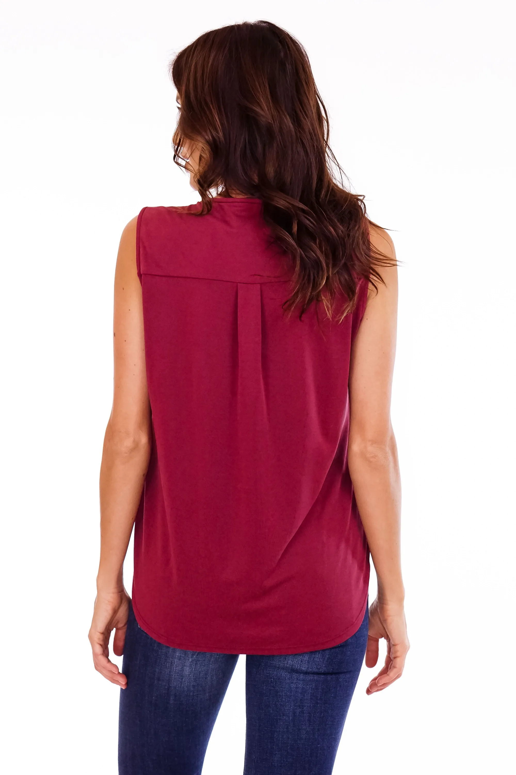 Sleeveless Surplice Top