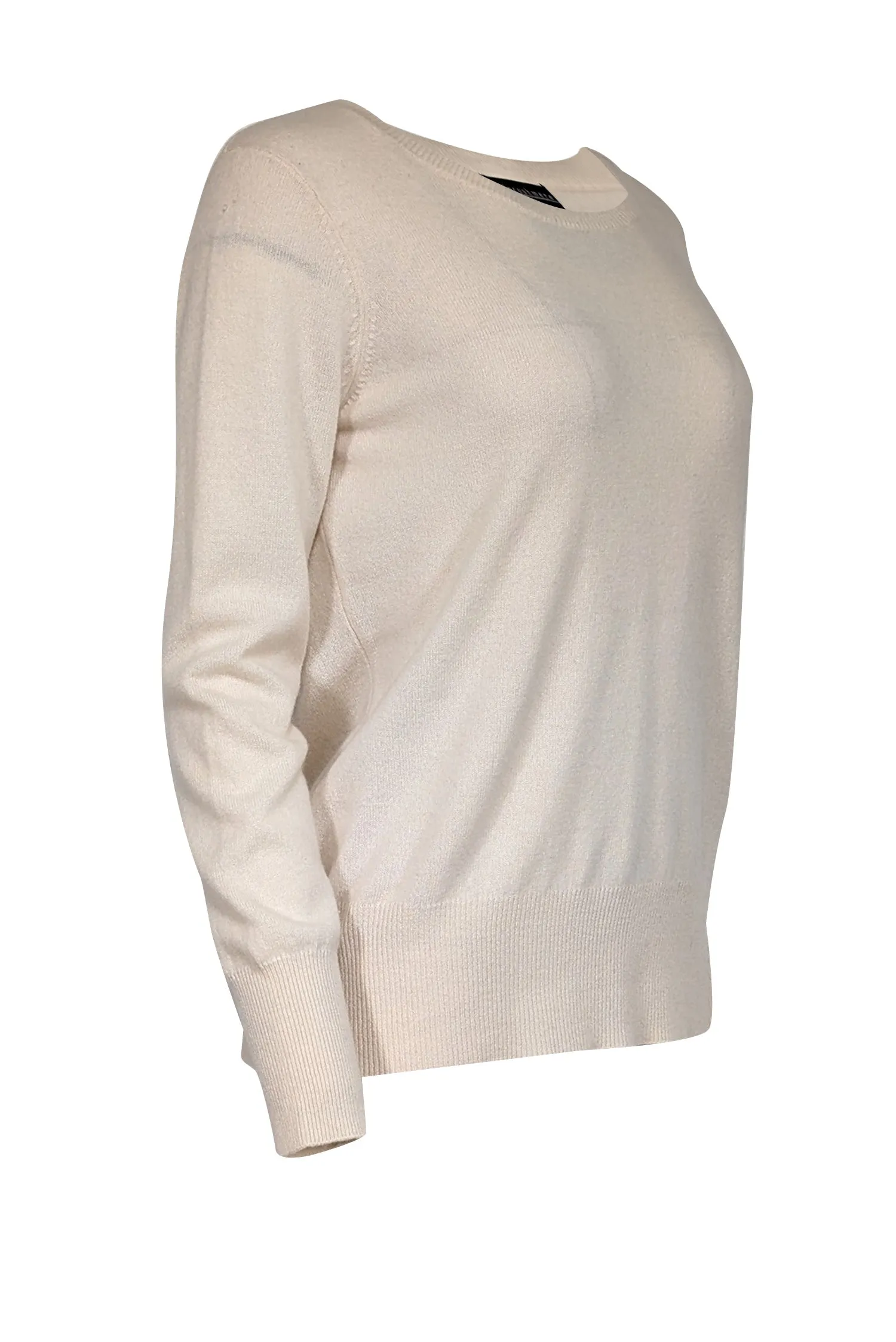 Sofia Cashmere - Cream Cashmere Crewneck Sweater Sz L