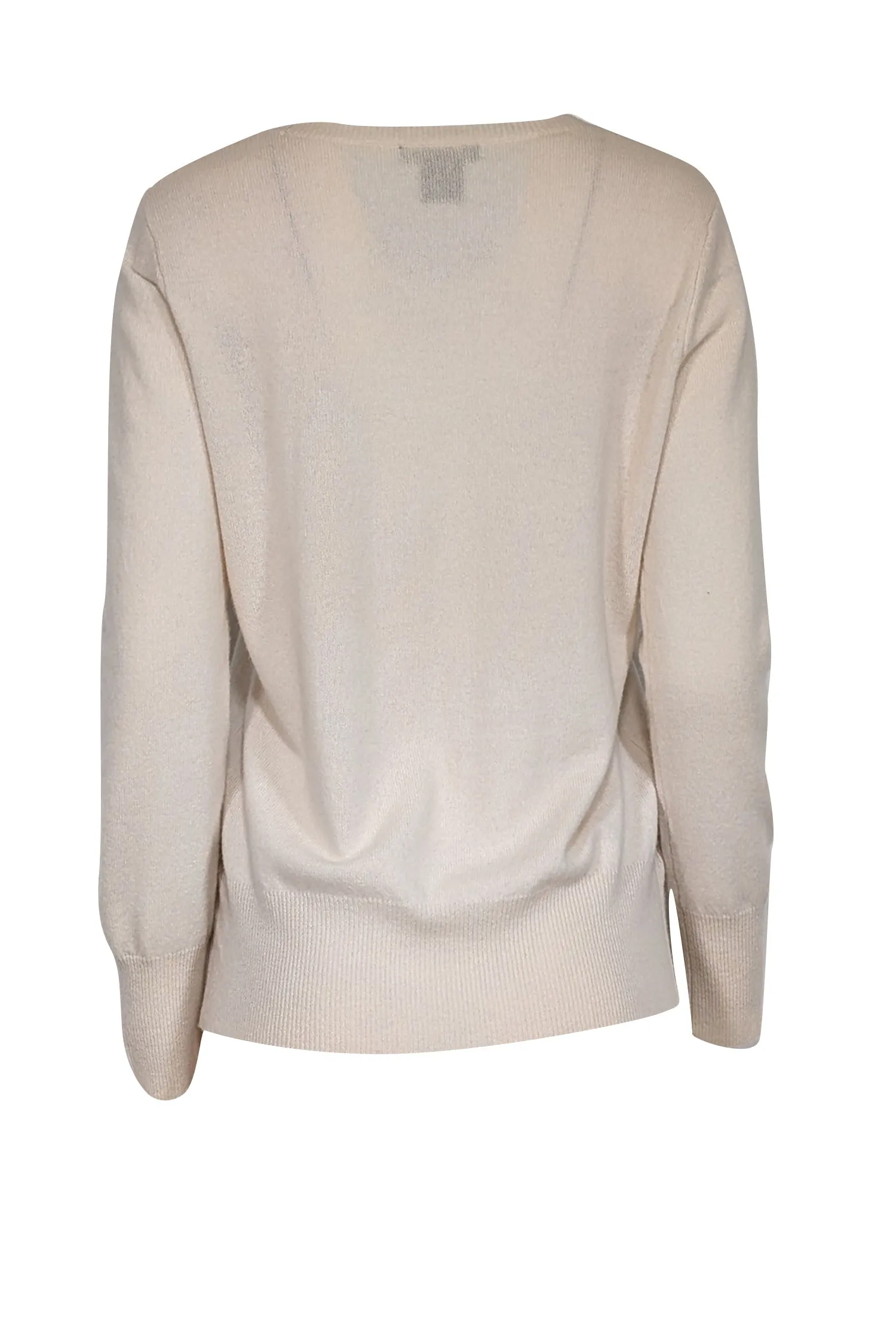 Sofia Cashmere - Cream Cashmere Crewneck Sweater Sz L