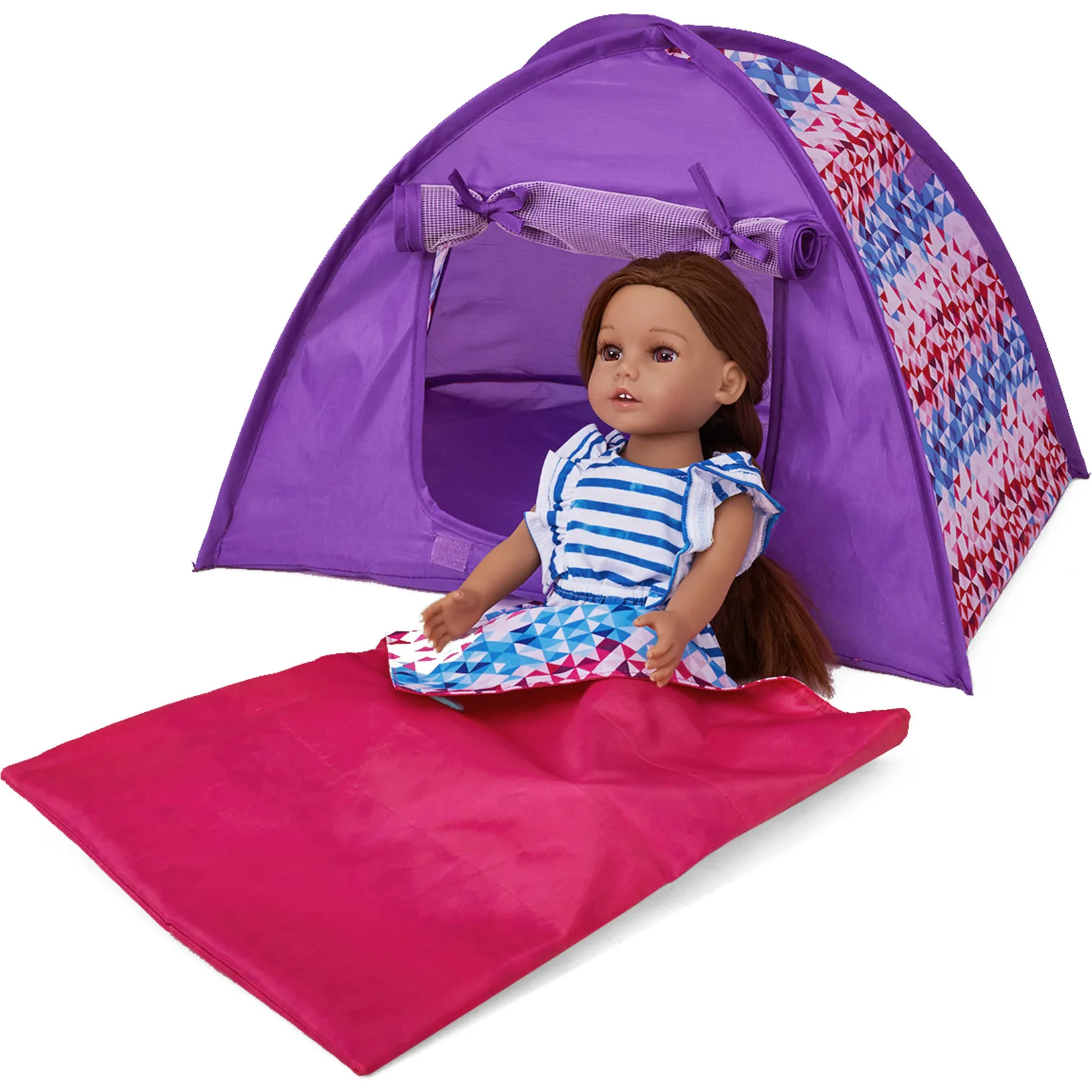 Sophia's by Teamson Kids Sophia's by Teamson Kids - 18'' Doll - Smaller Tent & Sleeping Bag, Purple