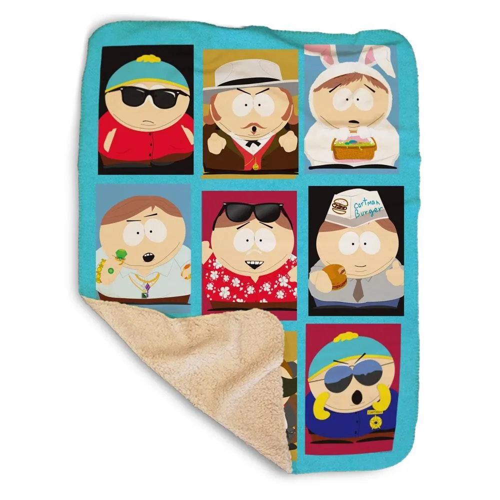 South Park Faces of Cartman Sherpa Blanket