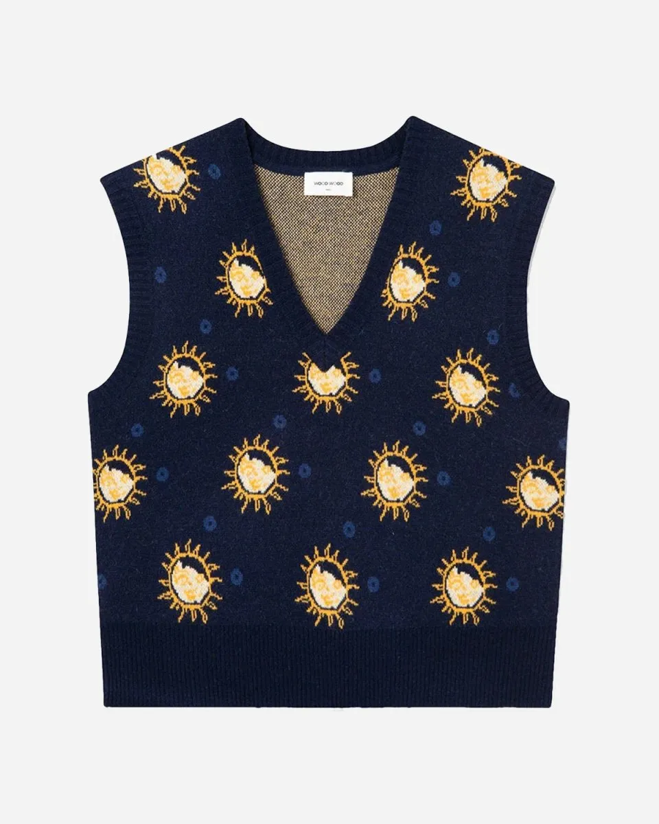 Stacy jacquard vest - NAVY