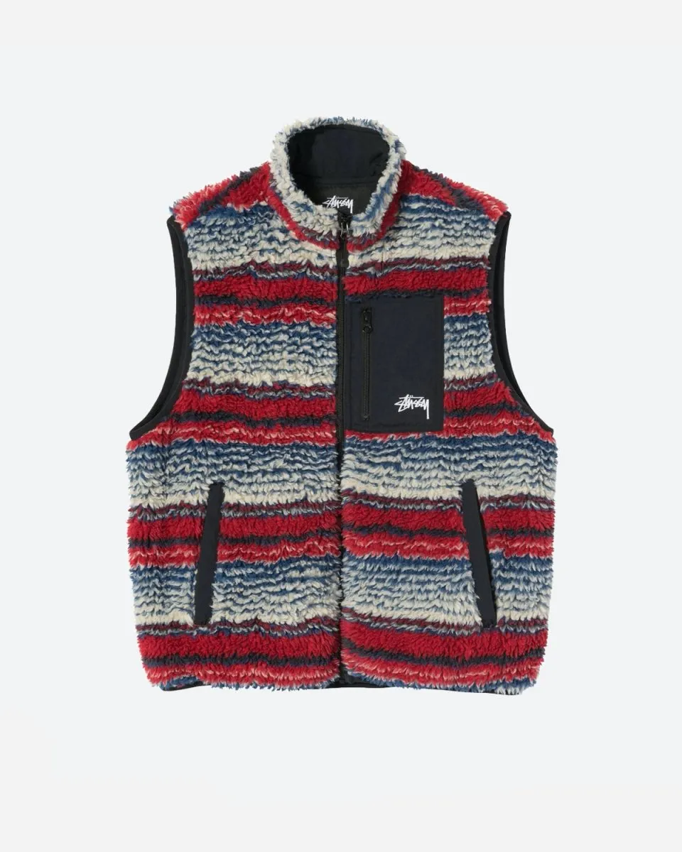 Striped Sherpa Vest - Multi