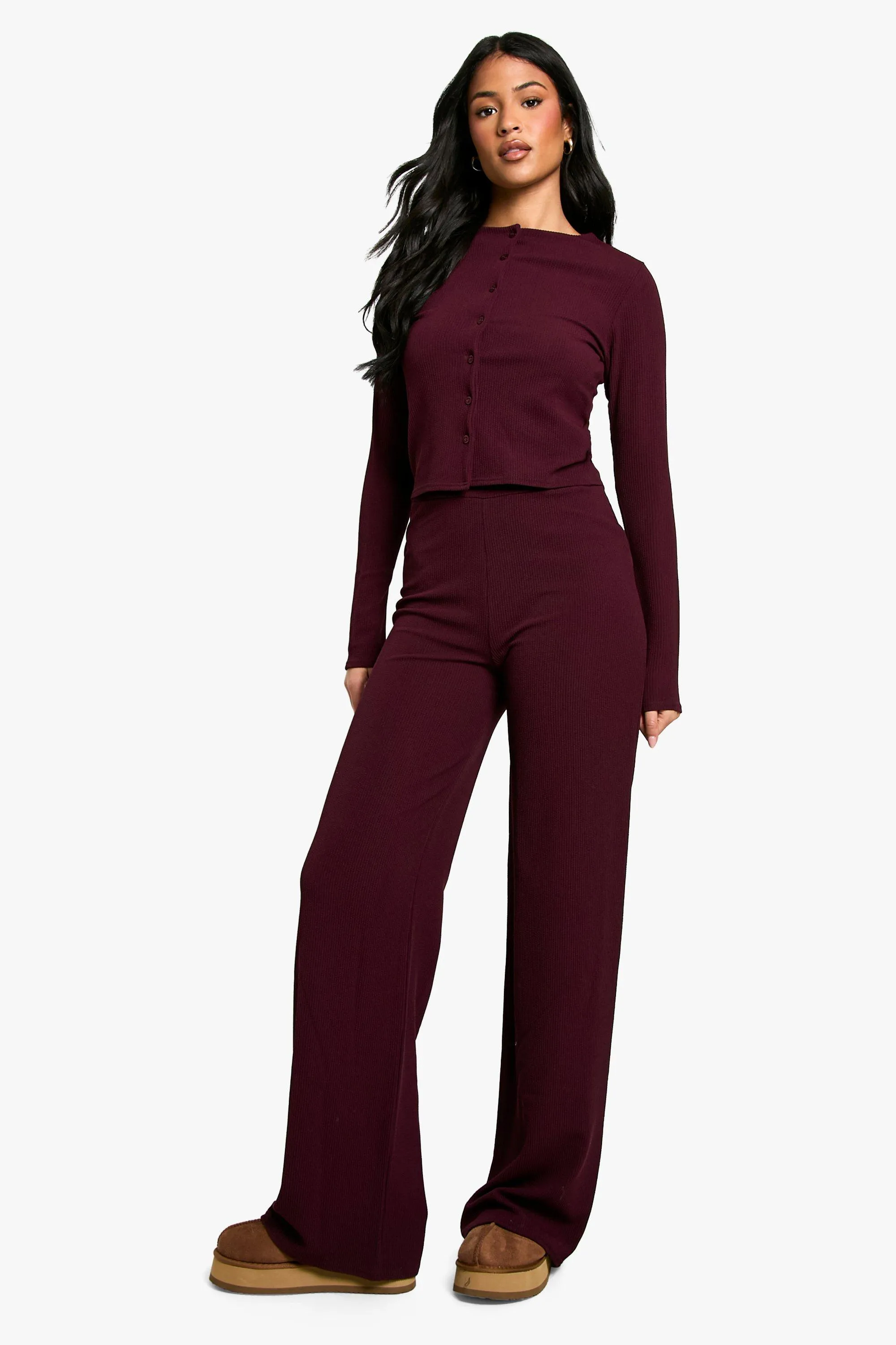 Tall Crinkle Cardigan and Wide Leg Trouser Co-ord