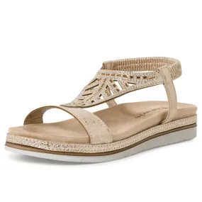 Tamaris 28247 Light Gold Diamante Sandals