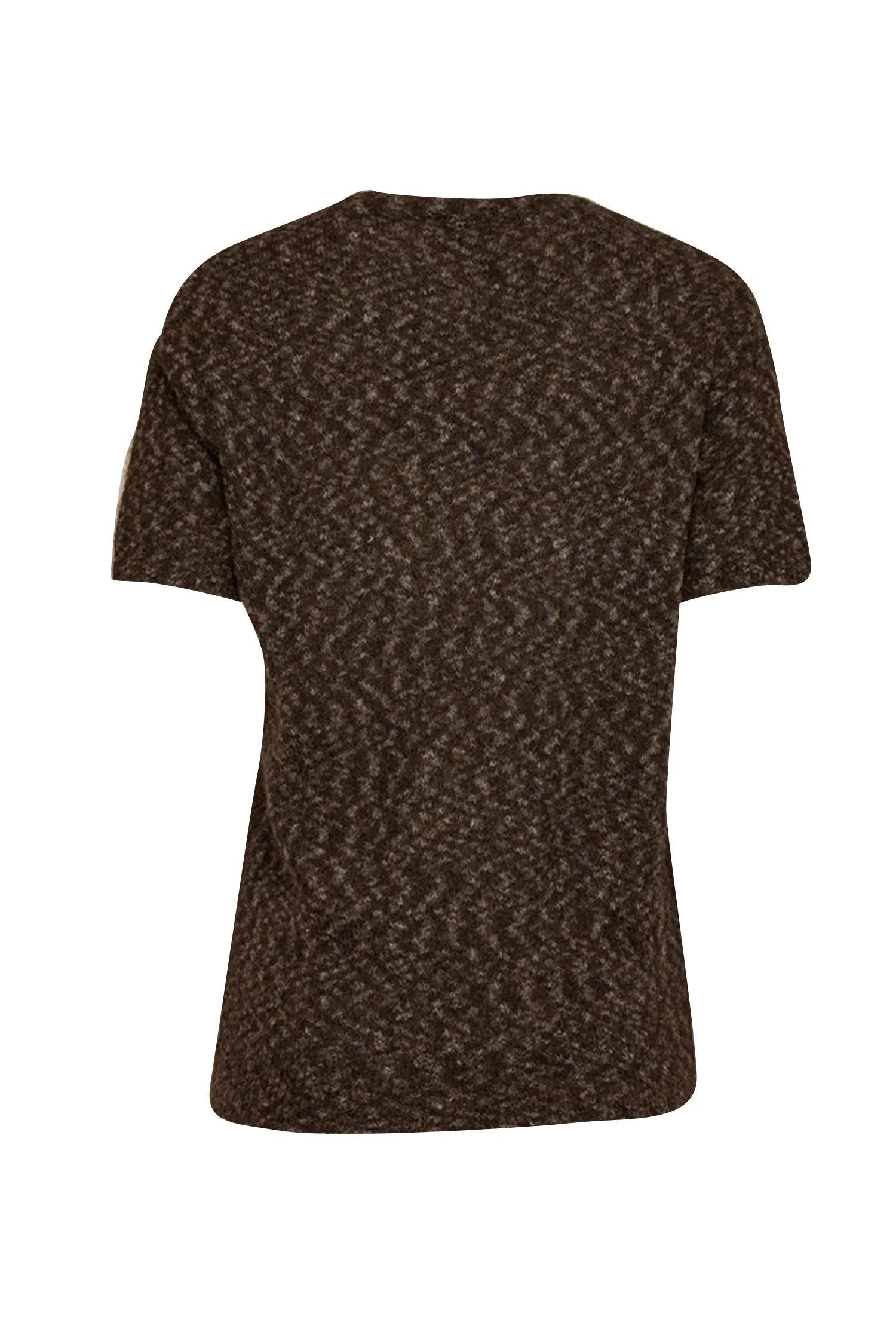 Theory - Brown & Grey Mohair-Wool Blend Short Sleeve Sweater Sz P