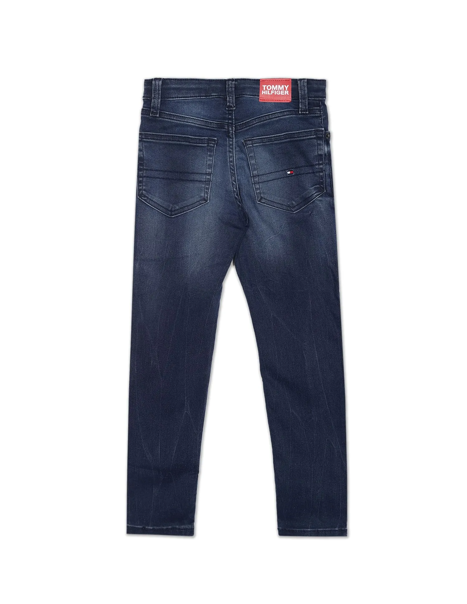 Tommy Hilfiger Kids Boys Dark Blue Scanton Slim Fit Stone Wash Jeans