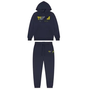 Trapstar Chenille Decoded Hoodie Tracksuit - Navy / Yellow