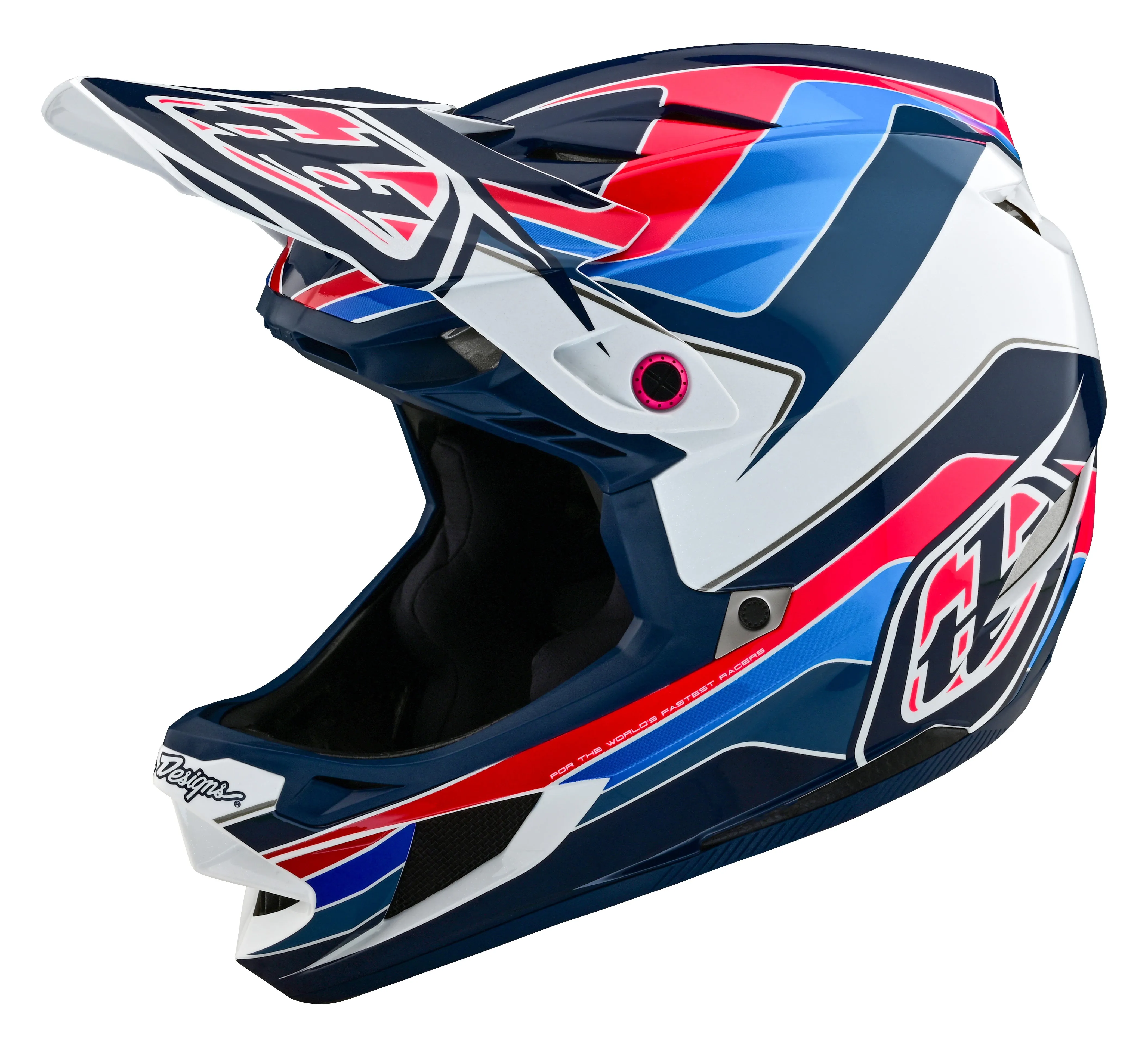 Troy Lee Designs D4 Polyacrylite Full Face Helmet with MIPS - Block - Blue-White