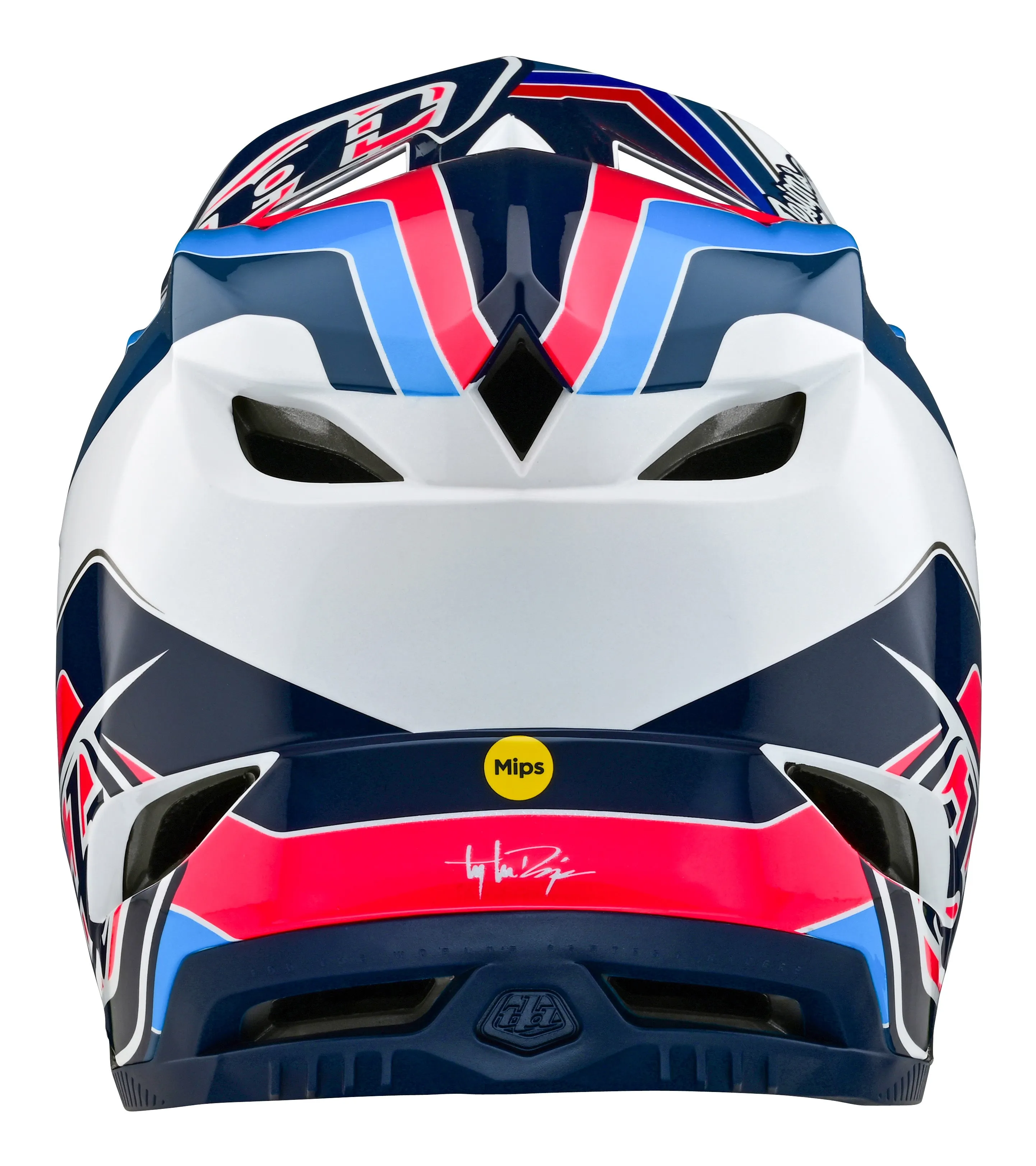 Troy Lee Designs D4 Polyacrylite Full Face Helmet with MIPS - Block - Blue-White