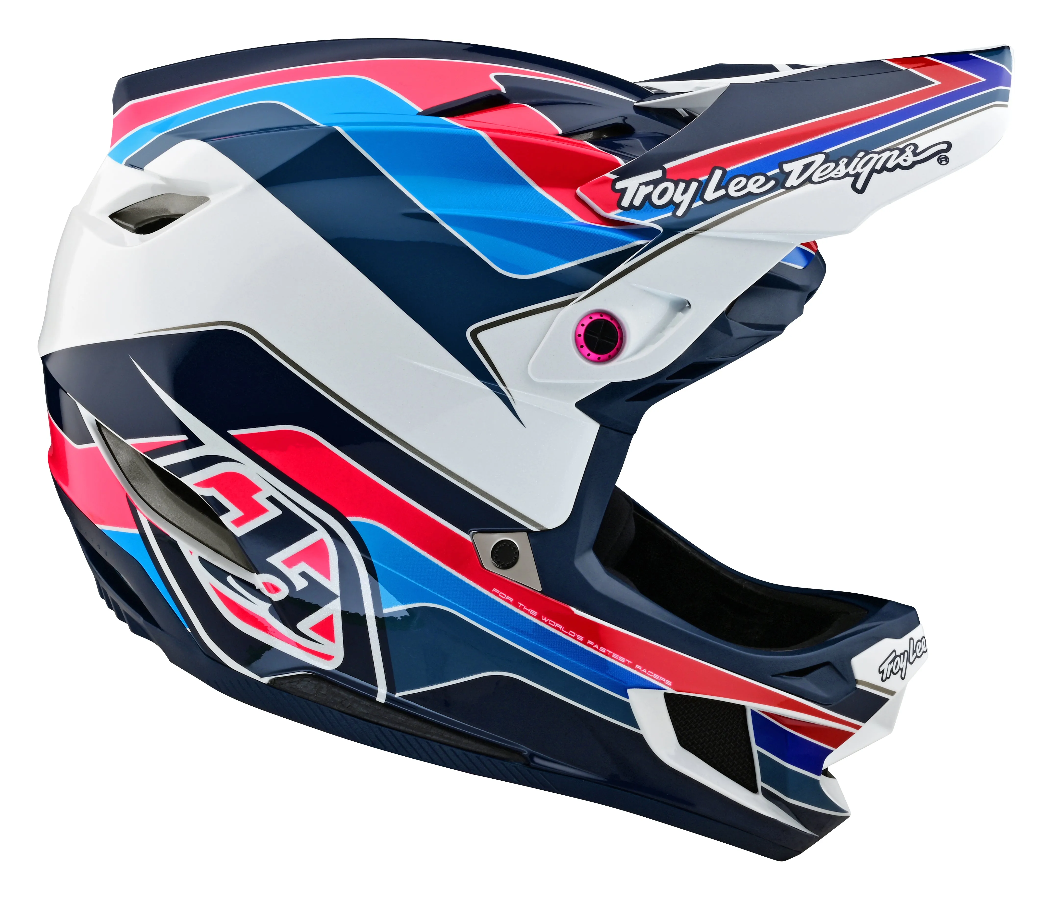 Troy Lee Designs D4 Polyacrylite Full Face Helmet with MIPS - Block - Blue-White