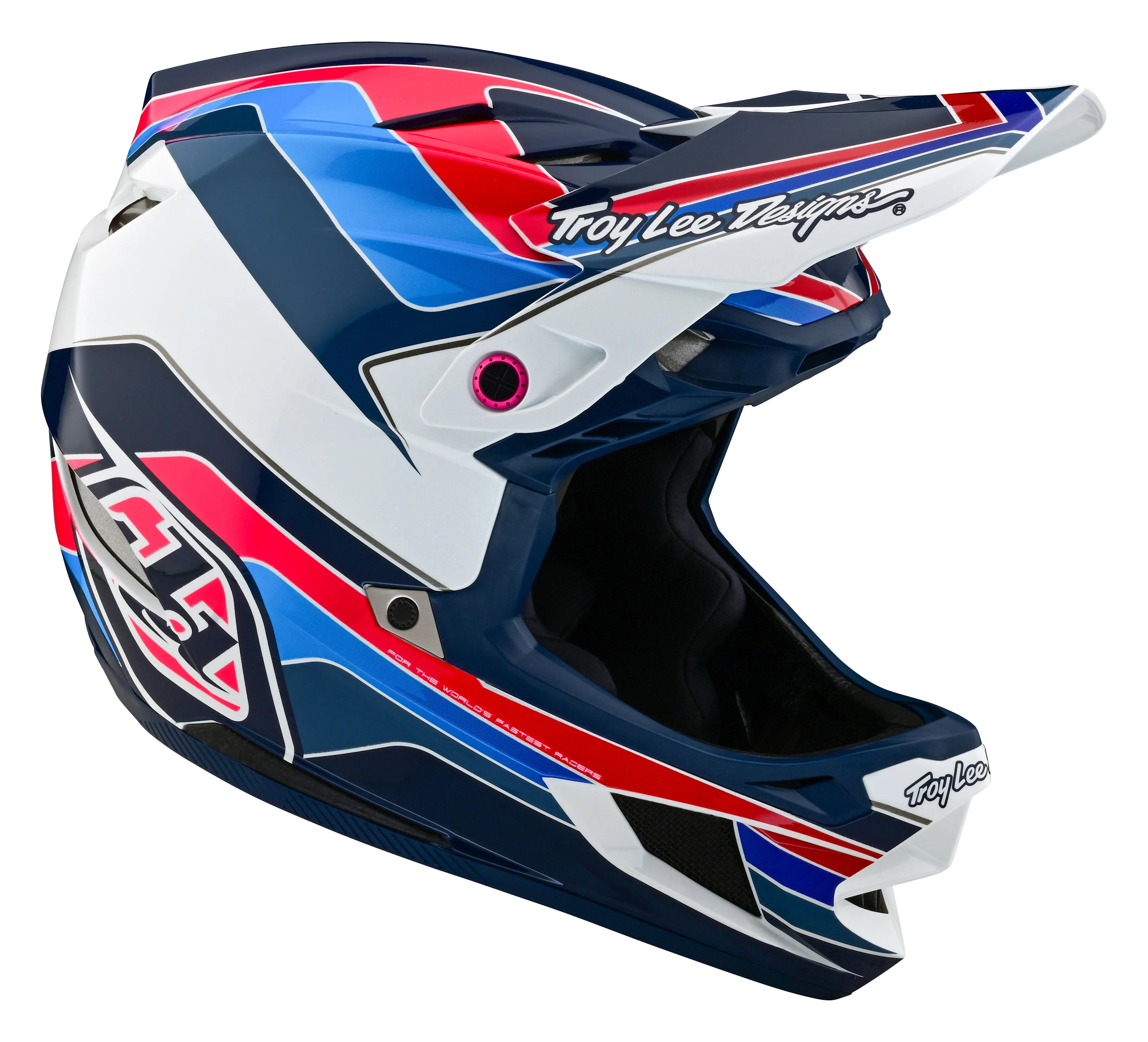 Troy Lee Designs D4 Polyacrylite Full Face Helmet with MIPS - Block - Blue-White