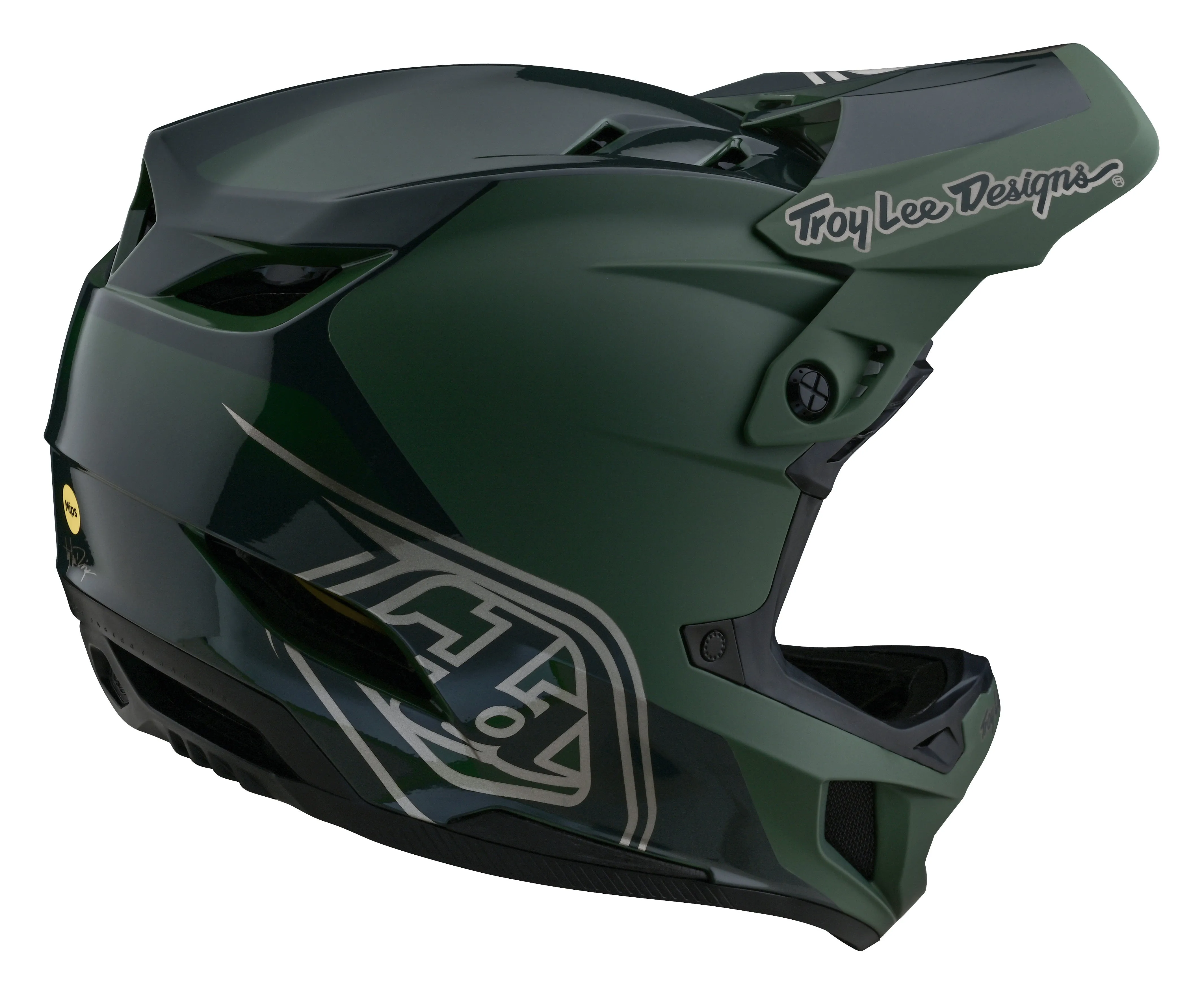 Troy Lee Designs D4 Polyacrylite Full Face Helmet with MIPS - Shadow - Olive